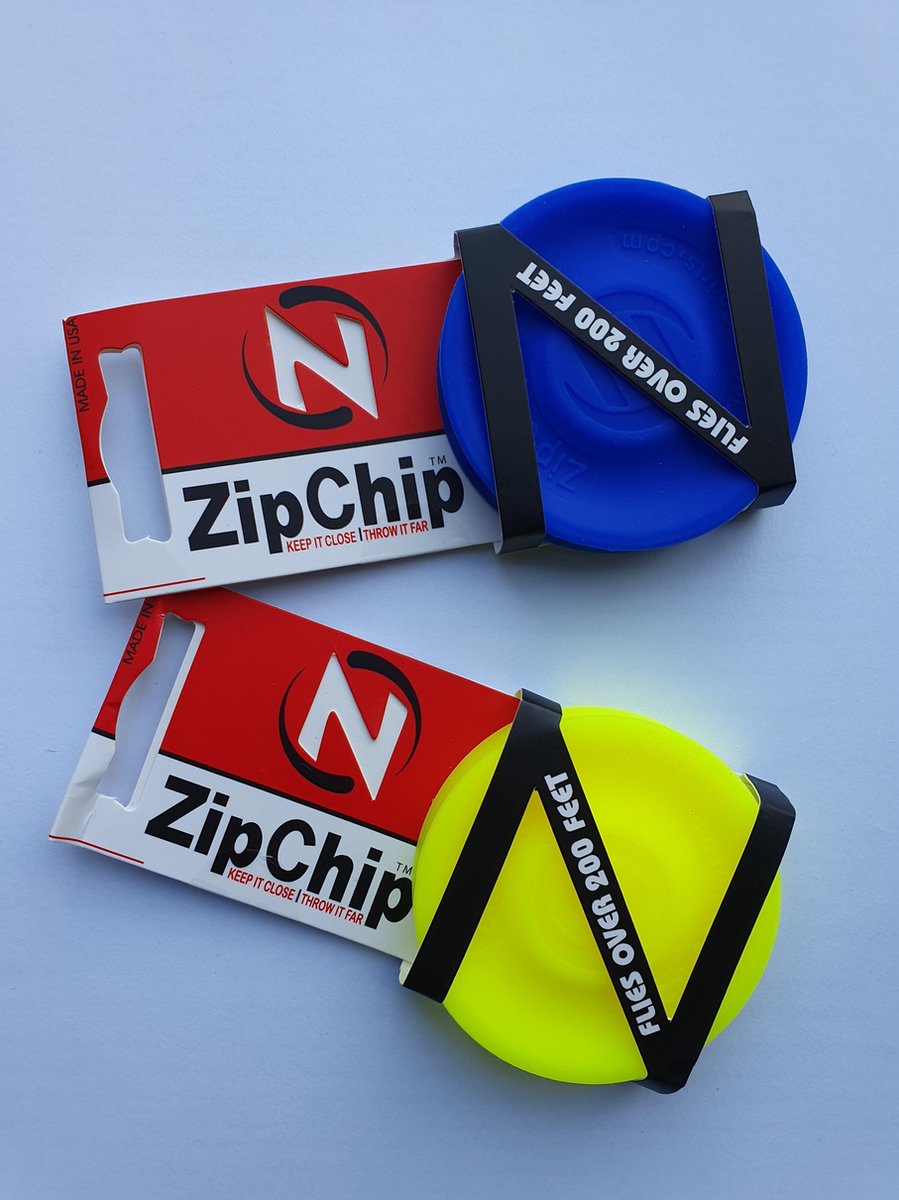 Zipchip | mini frisbee | 2 stuks - geel & blauw | buiten speelgoed |